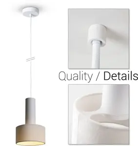 Подвесной светильник Paco Home Veluta с тканевым абажуром, белый