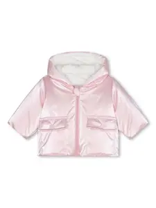 Двусторонний пуховик с капюшоном BOSS Kidswear, розовый