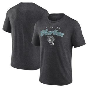 Мужская футболка wonderment tri-blend charcoal florida marlins Unbranded