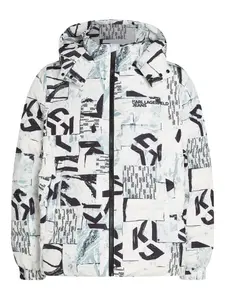 Пуховик с принтом Karl Lagerfeld Jeans, белый