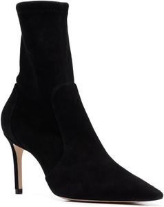 Женские сексуальные ботильоны с остроконечным носком, модные слипоны на шпильке, элегантные и удобные ботинки на высоком каблуке, осенне-зимняя обувь для платьев Generic, Black