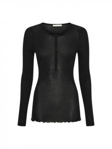 Seamless Basic Хлопковая рубашка "Дедушка" черного цвета