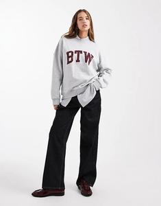 Толстовка Mango Teen BTW с графическим принтом серого цвета