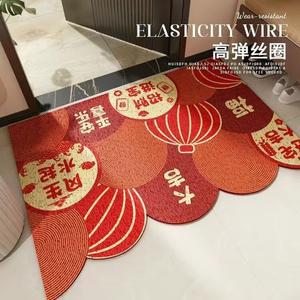 Dajiang Ковер 80х100 см из красного шелкового петельчатого ворса для прихожей, грязеотталкивающий, не скользит, утолщенный