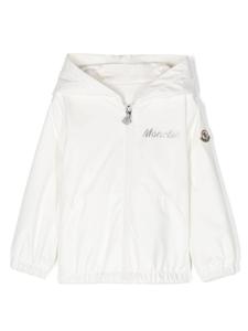 Moncler Enfant непромокаемая куртка с капюшоном, белый