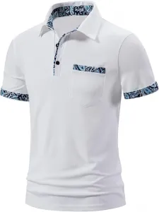Футболка-поло для мужчин, классическая, с коротким рукавом, принт