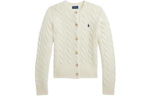 Кардиган с узором "косичка" Polo Ralph Lauren, белый