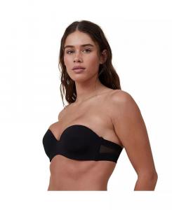 Женский повседневный бюстгальтер без бретелек с легкой подкладкой COTTON ON, черный