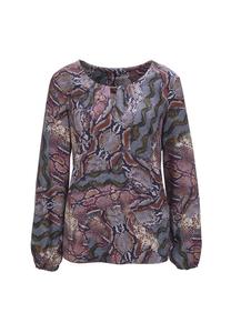 Короткий размер: короткий размер - блузка с принтом и изысканным вырезом горловины Goldner, мультиколор