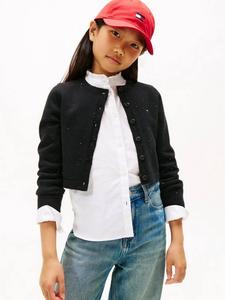 Кардиган с пайетками Slim из хлопковой смеси Tommy Hilfiger, Black