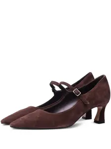 Туфли с пряжками Poche Paris, коричневый