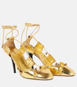 Туфли Luna из металлизированной кожи Chloé, Gold Color