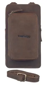 Мини-сумка GreenLand Nature "Черногория" с прикрепленным кошельком, коричневый