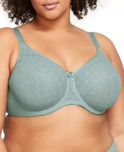 Бюстгальтер Wonderwire Lace Comfort Bra больших размеров для полной фигуры 9855 Glamorise, зеленый