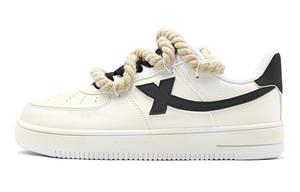 XTEP Кроссовки Air Force One с низким верхом для скейтборда, износостойкие, противоскользящие, мужские, черно-желтые