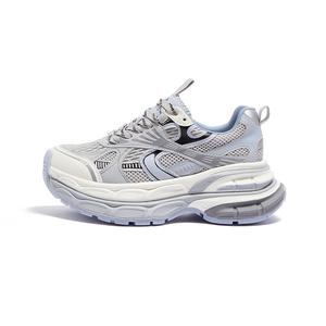 CAMEL Дышащие утяжеленные кроссовки мид-топ для женщин с эффектом увеличения роста серебристо-серые/синие/белые (сетчатые), цвет Gray/Blue/White (Mesh)