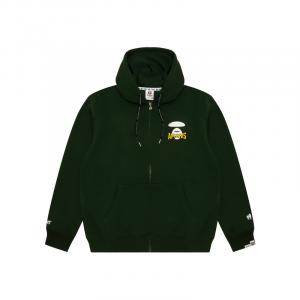 Толстовка с молнией и принтом логотипа A Bathing APE Aape, зеленый