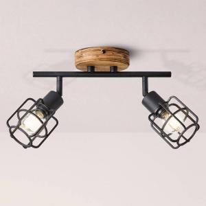Потолочный светильник Brilliant Gwen 2-flammig, железо / тополь - черный