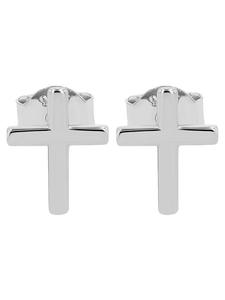 Adeliás Женские серьги - серьги-гвоздики в виде креста из серебра 925 пробы
