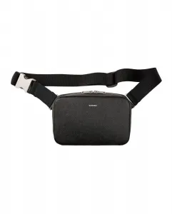 Маленький мужской кожаный рюкзак из реконструированной кожи Sandro, черный