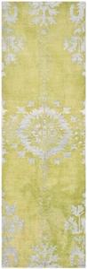Ковер-дорожка safavieh stone wash collection chartreuse stw235a ручной работы медальон премиальная шерсть и вискоза, 77 x 366 см