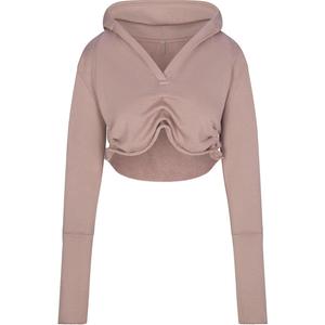 Skims SS25 FRENCH TERRY SHOULDER PAD CROPPED HOODIE Толстовка женская FAWN/Deer
