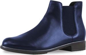 Женские классические ботильоны Челси с круглым носком, плоским каблуком, эластичной боковой вставкой и молнией, удобные для повседневной носки, размеры 4-16 US Wansseny, Blue