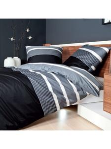 Постельное белье Davos 65030 08 серебристого и черного цвета Janine, 240x220 (2x 80x80 см)