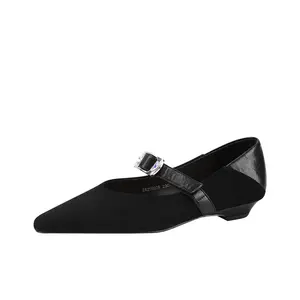 Mulinsen Женские туфли Мэри Джейн на массивном каблуке черные, цвет Black