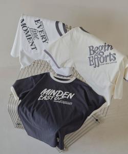 Футболка с контрастной отделкой и принтом логотипа из пеноматериала разных цветов Coen, цвет Off White