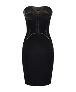 Платье из неопреновой ткани с корсетными деталями. Elisabetta Franchi, черный