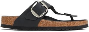 Черные сандалии Birkenstock Regular с большой пряжкой Gizeh