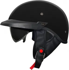 Мотоциклетные полушлемы, одобренные ECE, винтажные немецкие мотоциклетные полушлемы с визором и быстросъемной застежкой, шлем-джет, ретро-шлем для чоппера, шлем для скутера, велосипедный шлем BFYLSQUE, Bright Black~A, Bright Black~A