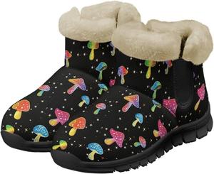 Женские зимние ботинки Jeiento с грибовидной подошвой, уютные низкие каблуки, снегоступы с противоскользящей подошвой, утолщенные, Color Mushroom Stars
