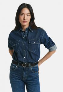 Блуза GANT Button-down blouse, Dark Blue Worn In/Dark Blue