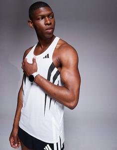 Жилет adidas Running Adizero с тремя полосками по бокам белого цвета Adidas Performance