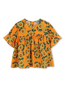 Блузка с принтом Kenzo Kids, оранжевый