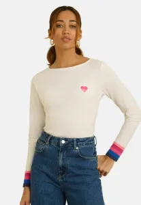 Рубашка с длинными рукавами стандартного кроя Love & Roses, Ivory Embroidered Rainbow Stripe Cuff