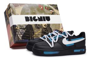 Кроссовки Nike Air Force 1 Skateboarding Shoes Unisex Low-top White/Blue, голубой