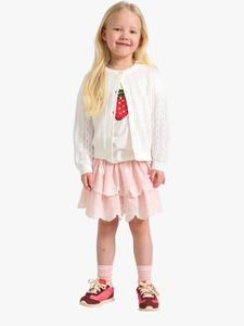 Детская хлопковая юбка со шлейфом и ярусами Lindex, Light Dusty Pink