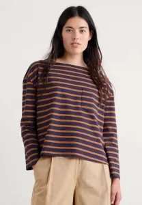 Пляжная лодочная футболка с длинными рукавами Seasalt Cornwall, Purple - Breton Dark Violet Light Toffee