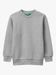 Детский хлопковый свитшот с принтом на спине Benetton, Grey