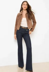 Джинсы-Клеш с расклешенными штанинами, гладкий крой, для невысоких девушек Lipsy, Dark Blue Wash