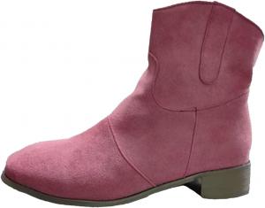 Женские замшевые ботильоны средней высоты до середины икры, ботильоны с круглым носком, замшевые, без застежки, с низким каблуком, удобные, свободные ботиночки Generic, Pink