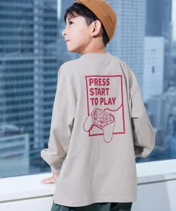 Футболка с длинным рукавом и крупным силуэтом дьявольской лабрадорши, Детская одежда. Размер 26SS Devirock, цвет 013-Game-L Gray