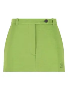 Мини-юбка с логотипом Miu Miu, зеленый