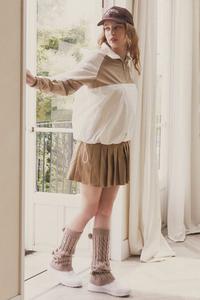 Плиссированная юбка в клетку «Глен Чек» Rienda, цвет Beg