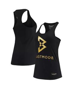 Женская черная майка на бретельках с круглым вырезом и логотипом Beast Mode Mitchell & Ness