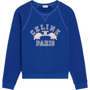 Обычный свитшот с круглым вырезом CELINE, синий