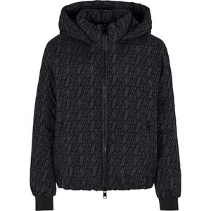 Джаккардовая куртка с капюшоном ARMANI EXCHANGE, черный